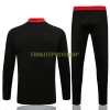 Manchester United Sweatshirts Anzüge Suit Quarter-zip 2022-23 Schwarz Rote Für Kinder